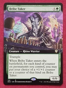 Magic The Gathering COMMANDER NEW CAPENNA BRIBE TAKER EXTENDED green card MTG - Picture 1 of 2