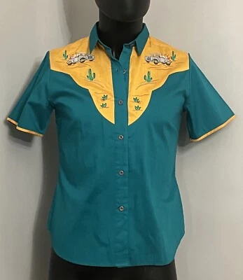 NWT Vintage Sweet Baby Jane Esprit Embroidered Cactus Shirt Size Medium Green - Image 1 of 4