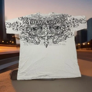 Xtreme Couture Y2K T Shirt AOP Affliction Style UFC Grunge Gothic Biker 2XL - Picture 1 of 24