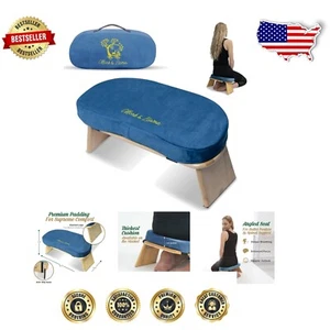 Foldable Bamboo Meditation Bench – Ergonomic Kneeling Stool for Prayer & Travel - Picture 1 of 8