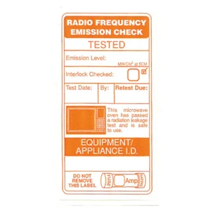 50 x Microwave PAT Testing Emission Vinyl Labels - Picture 1 of 1