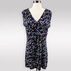 Mini Vestido SALONI US 6 Jersey Tejido Multicolor Estampado Abstracto Cuentas Hombros - Imagen 1 de 7
