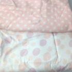 Tissu flanelle mélange coton super doux blanc rose pois vêtements de nuit bébé 2 yds