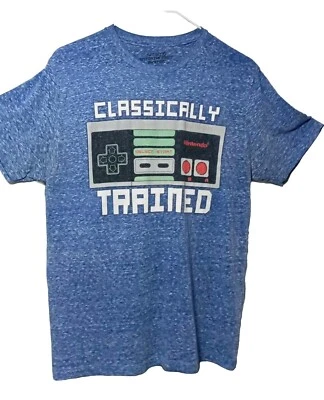 2015 NES Nintendo Blue Space Dye Mxd Blend CLÁSICAMENTE ENTRENADO Camiseta para Hombres Talla M Foto 1 de 4