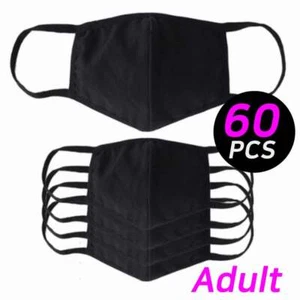 KOOKAY 3D Premium BLACK Cotton Mask Made in Korea 60PCS For Adult Prevent Cold - Picture 1 of 9