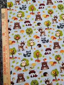 Forest Animals cotton fabric 45" wide by the yard - Picture 1 of 1