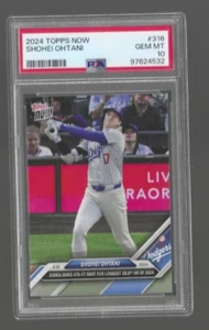 2024 Topps Now SHOHEI OHTANI #316 PSA 10 GEM MT Los Angeles Dodgers 6.18.2024 - Picture 1 of 2