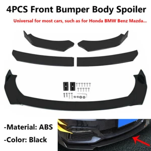 Universal Car Front Bumper Spoiler Protector Lip Body Splitter 4pcs For Ford Bmw - Picture 1 of 7