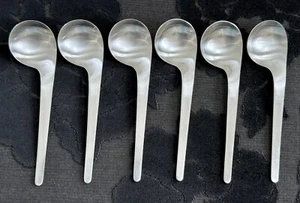 A Michelsen Arne Jacobsen RH Soup Spoons, Satin Stainless Made In Denmark - Picture 1 of 14