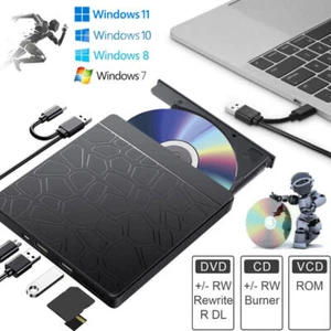 External Drive USB 3.0 USB 2.0 Burner CD DVD RW ReWriter Player for Laptop PC HP - Picture 1 of 40