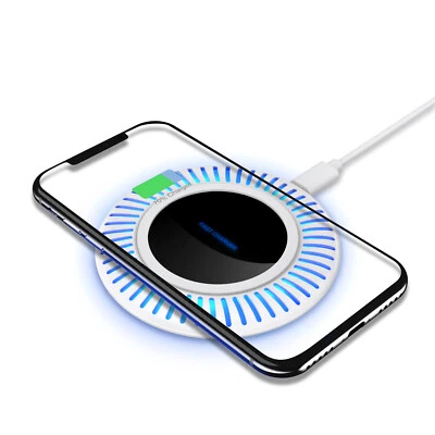 Techno S Fast Digital USB Wireless Charger with Night Light LED - White - Image 1 of 4