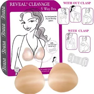 Braza Reveal Cleavage 5 Way Bra Backless and Strapless Self Adhesive Cups 7820 - Picture 1 of 1