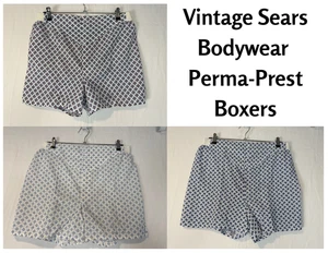 De Colección NOS 3 Pares Calzoncillos Boxer Sears 34 Algodón Poli Perma-prest Multicolor - Imagen 1 de 10