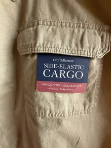 Croft & Barrow Side Elastic Cargo Shorts Tan Men's Big & Tall Size 50 - Picture 1 of 18