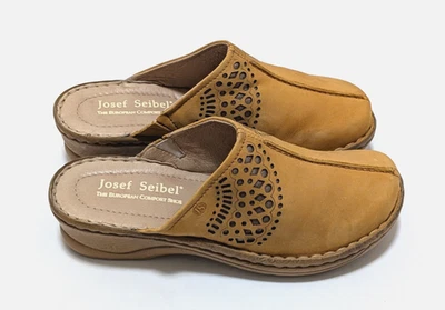 Size 8.5-9 (39 EU) JOSEF SEIBEL - Catalonia Leather Suede Mules Clogs Slip On - Image 1 of 4