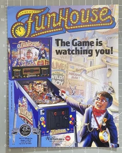 1990 Williams Funhouse Pinball Flyer Vintage Original NOS - Picture 1 of 2