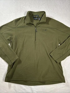 Mountain Hardwear Pullover Light Fleece Men’s Large Outdoors Green 1/4 Zip - Picture 1 of 10