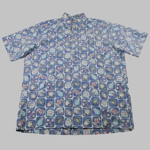 Vintage Reyn Spooner Popover blau Reverse Print Hawaii Aloha Hemd Herren Large - Bild 1 von 9