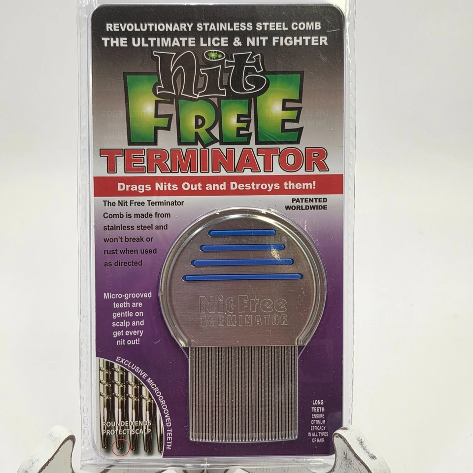 Nit Free Terminator Stainless Steel Lice Comb Professional Nit & Egg Remover NEW - Image 1 of 4