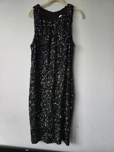 Vestido para mujer Premier Amour verde y negro ombre lentejuelas 16 elástico - Imagen 1 de 7