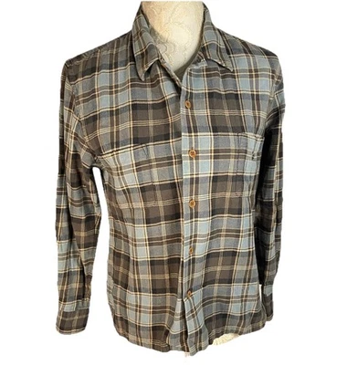 Vintage Polo Sport Ralph Lauren Shirt Womens sz M Blue Brown Plaid Cotton 90s - Image 1 of 4