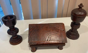 50er Jahre VINTAGE HOLZ ALTER CHRISTIAN UND 2 KELCHE HANDARBEIT - Bild 1 von 5