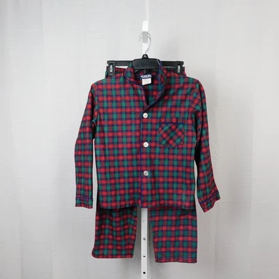 Honors Kid's Christmas Plaid Notch Collar Flannel Pajama Set 10-12 Large #5230 - Image 1 of 4