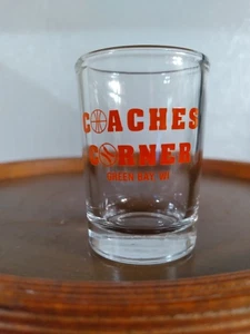 VINTAGE "COACHES CORNER" SPORTS BAR MINI SHOT GLASS, GREEN BAY WI, PACKERS - Picture 1 of 4