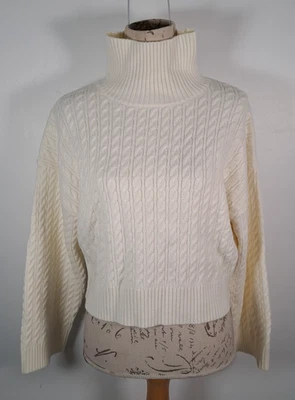 ASOS Design Jumper Mini Cabo Gola Alta Manga Longa Creme NOVO REINO UNIDO 10 - Imagem 1 de 4