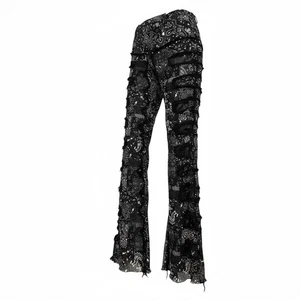 Guapi Herren Starry Tactical Stacked Schwarz Paisley Distressed Jeans Größe 32 - Bild 1 von 12