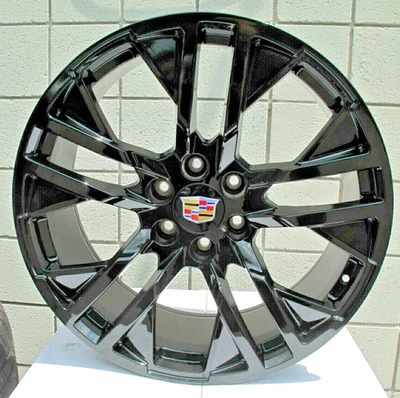 22" ONE NEW CADILLAC ESCALADE FACTORY STYLE GLOSS BLACK WHEEL RIM 5903 - Image 1 of 4