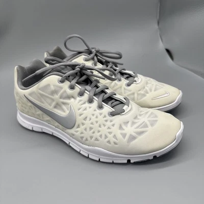 Nike Free 5.0 TR Fit Womens Sneaker Size 9 Shoes Ivory Silver 555158-101 - Image 1 of 4