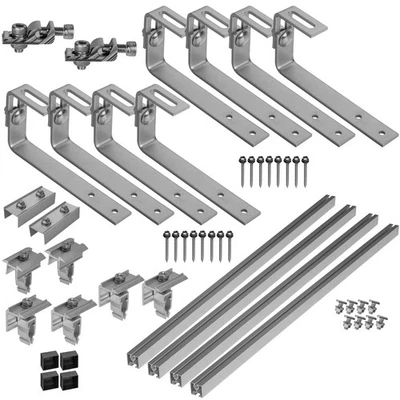 AVOLTIK Halterung Bitumendach Montageset Dach Haken Schiene Solar für 2-4 Solarmodule