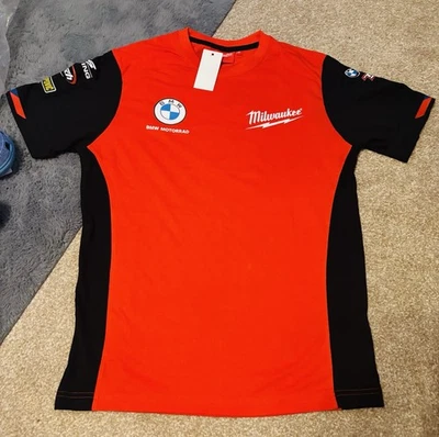 BMW MOTORSPORT MOTORRAD RACING SHIRT JERSEY T-shirt MILWAUKEE SIZE Medium BNWOT - Image 1 of 4