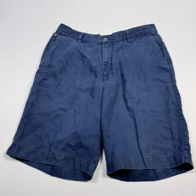 Tommy Bahama Pantalones Cortos Para Hombres 32 Azul 100% Lino Informal Playa Chino Frente Plano Foto 1 de 4