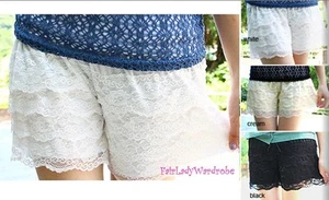 Japan Tiered Layer Lace Bow Bloomer Slip Shorts! - Picture 1 of 4