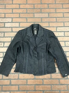 Vintage Women’s FUBU Button Down Denim Jacket W/ Padded Shoulders 1X - Picture 1 of 9