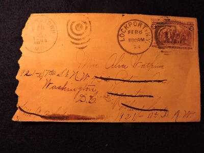 Antique 1894 Letter Washington D.C. to Lockport NY w/Landing of Columbus Stamp - Image 1 of 4