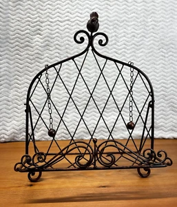Wrought Iron Collapsible Cookbook Stand Holder - Picture 1 of 15