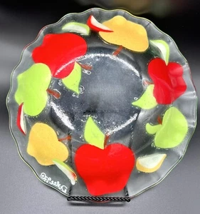 Vintage 1997 Andra Duree Martin Signed Apple Fused Art Glass Bowl RARE HTF  - Picture 1 of 6
