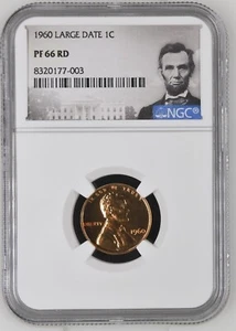 1960 Lincoln Cent 1C Large Date NGC PF66 RD - Picture 1 of 2