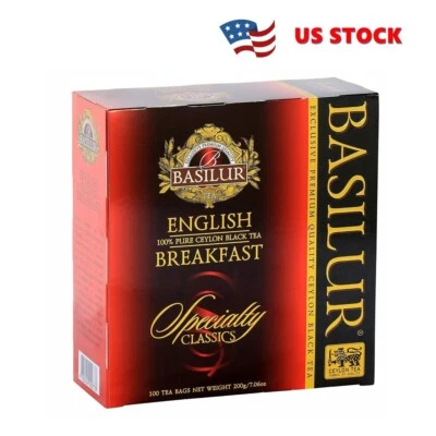 Basilur Desayuno Inglés Ceilán Té Negro, 100 Bolsas de Té (200g) Foto 1 de 4