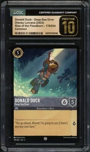 Lorcana CGC 10 Pristine Floodborn Common Donald Duck Deep-Sea Diver 178/204 - Picture 1 of 2