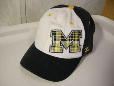 ZEPHYR Michigan Wolverines NCAA Plaid Embroidered Strapback Cap Hat *RARE - Image 1 of 4