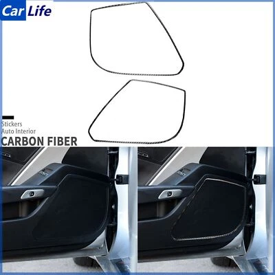 Marco de altavoz de puerta interior de fibra de carbono real para Chevrolet Corvette C7 2014-19 Foto 1 de 4