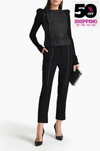 RRP €895 RICK OWENS PHLEGETHON Crepe Trousers IT42 US6 UK10 M Wool Blend Cropped - Picture 1 of 6