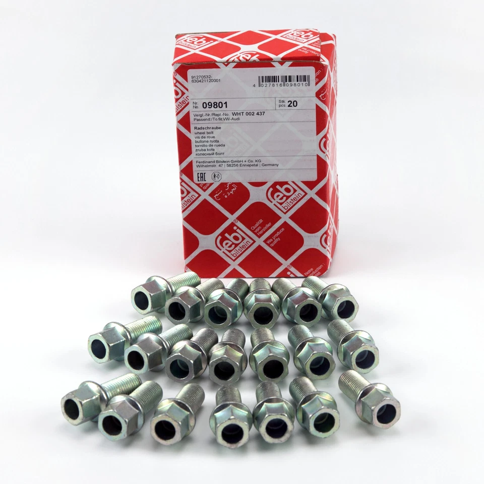 20x FEBI Radschrauben Radbolzen M14x1,5 mm für VAG VW Audi Seat Skoda - Bild 1 von 4