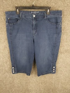 Gloria Vanderbilt Slimming Cropped Capri Jeans Women 18 Blue High Rise Straight - Picture 1 of 11