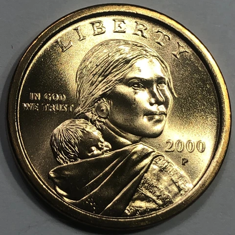 2000 P&D - Sacagawea Native American Golden Dollar  Coin Set Cover
