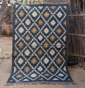 Handgewebter Kilim Teppich Südwestlicher Navajo Flachgewebe indischer Dhurrie Teppich Bereich Teppich - Bild 1 von 2